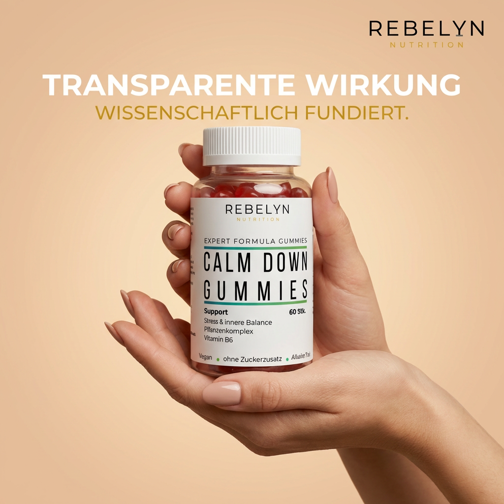 Calm Down - Premium Ashwagandha Gummies 300 + Vitamin B6,- 60 Stk