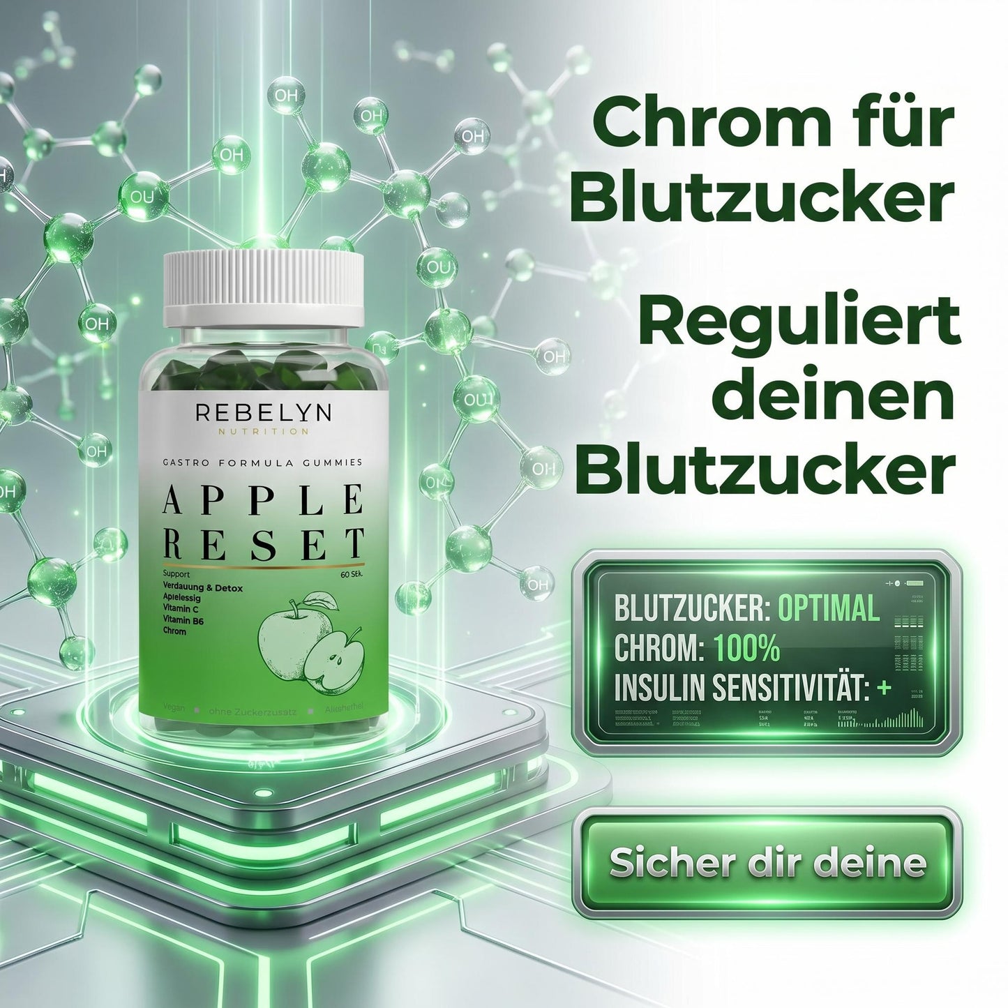 Appelazijn + C + B6 + Chroom Gummies - 60 st.